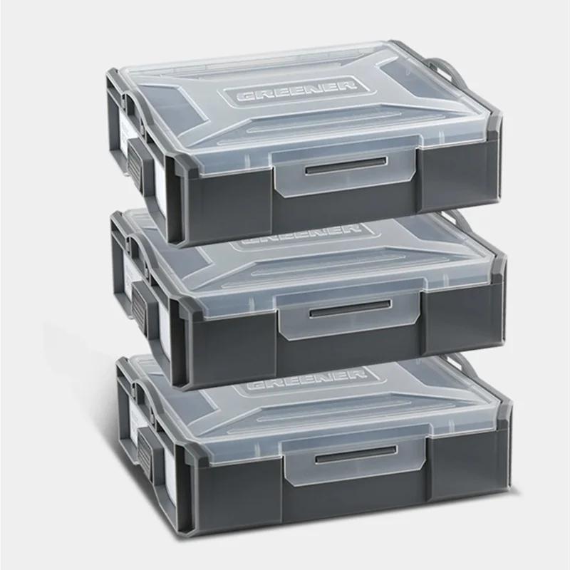 GREENERY 하드웨어 보관 도구 상자, 다기능, 대용량, 두껍고 내구성, 분류 가능한 보관 도구 상자, 3 레이어